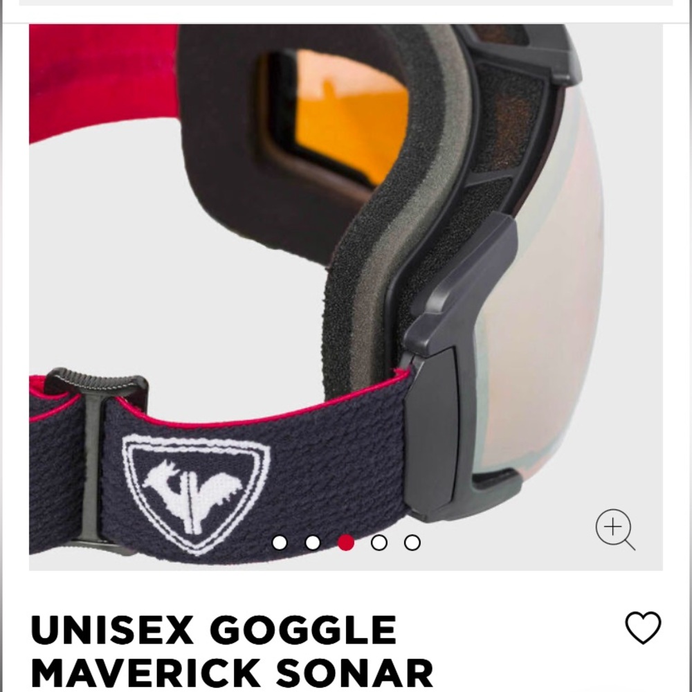 Rossignol Ski Goggles with Zeiss Lens - navy blue and red strap, black frame